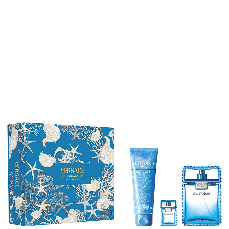 снимка на парфюм Versace MAN EAU FRAICHE комплект 3 части 100 мл - EDT